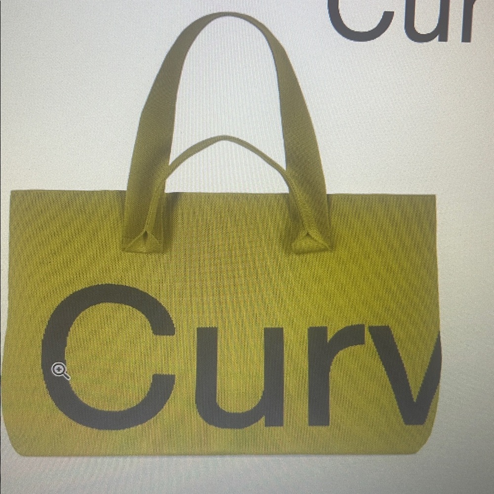 Curves knit Tote Bag (Lemongrass) with Black Lettering